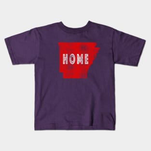 Distressed Arkansas "Home" Design Kids T-Shirt